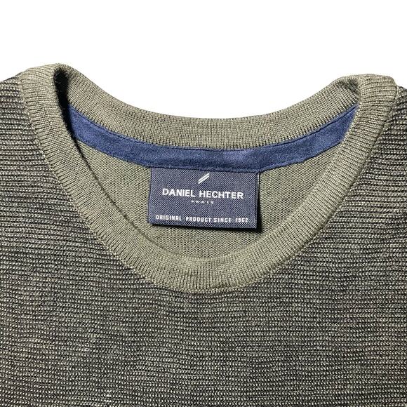 Daniel Hechter Merino Wool Crewneck Sweater Textured Knit Gradient Green Small - Picture 2 of 11